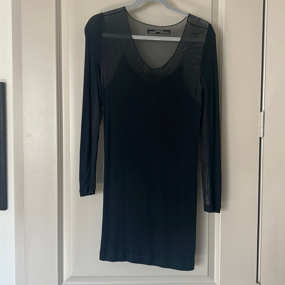 All saints mesh body con dress